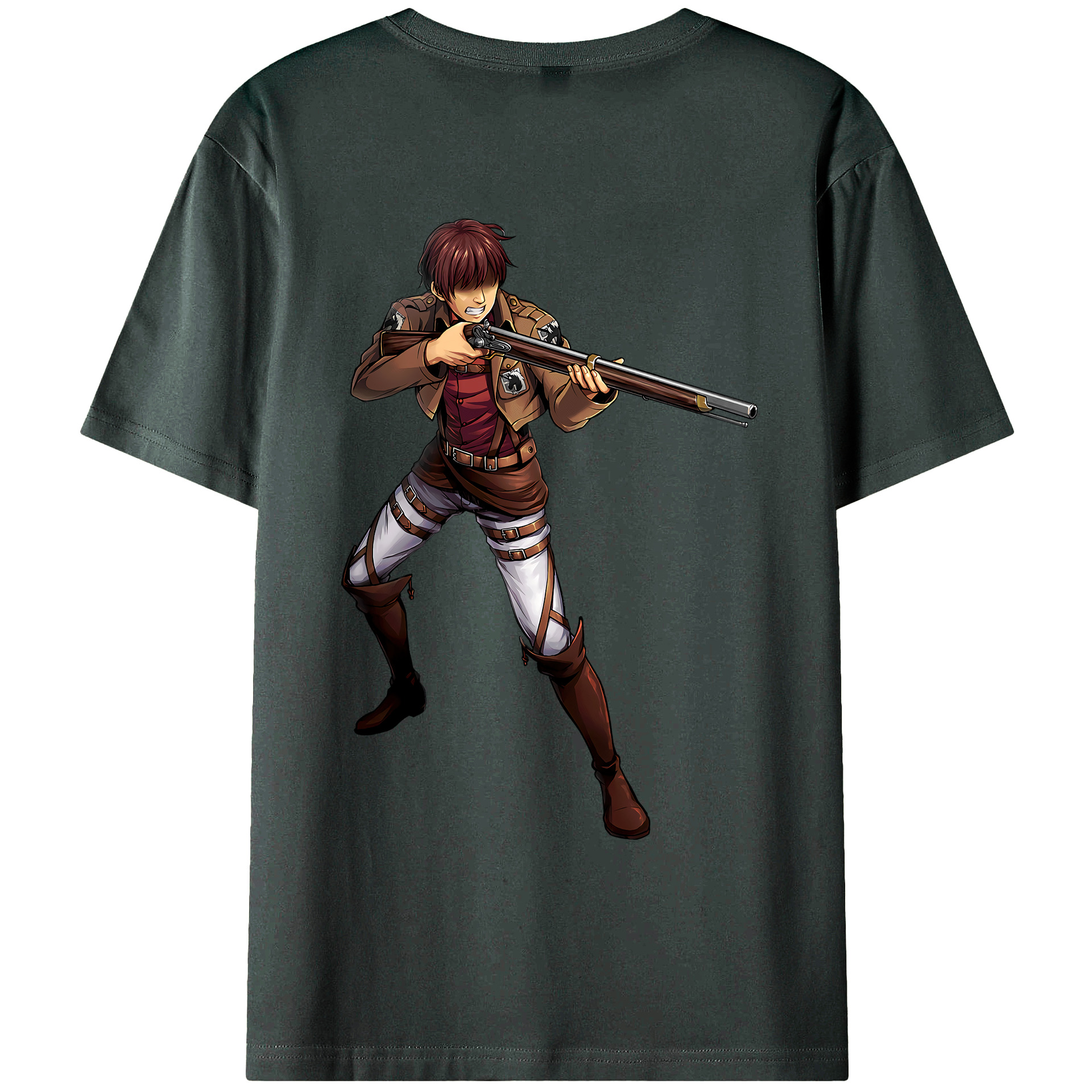 （画像用） 進撃の巨人 Attack on Titan 綿100％ メンズ半袖Tシャツ（バックプリント） 通気性